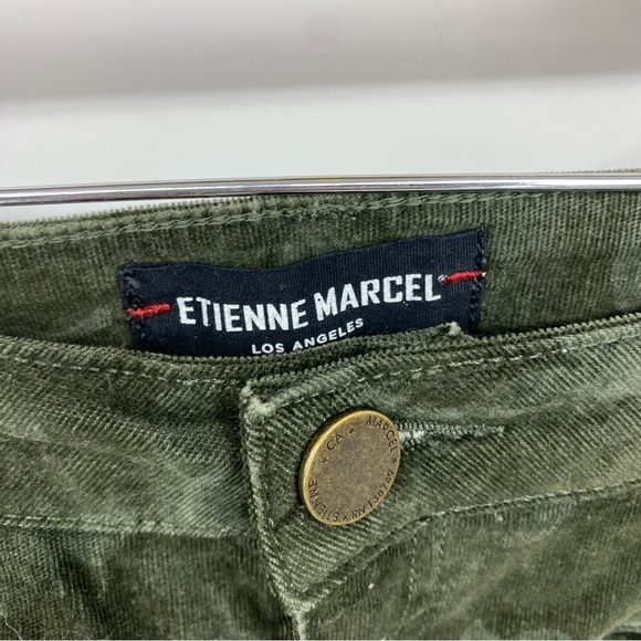Etienne Marcel Los Angeles Camo Multi Zip Skinny Corduroy Pants Green 26 - Picture 6 of 11